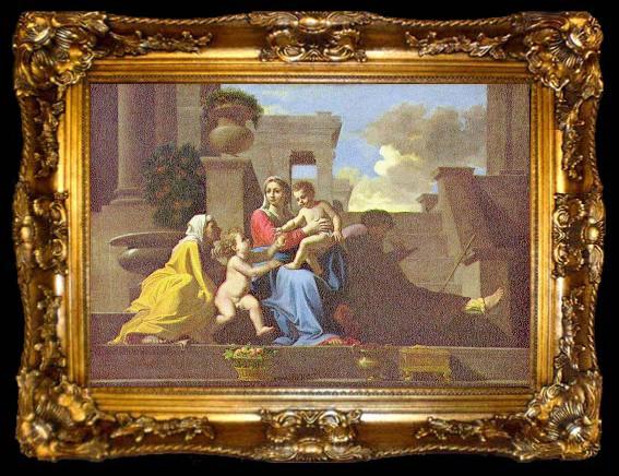framed  Nicolas Poussin Heilige Familie auf der Treppe, ta009-2